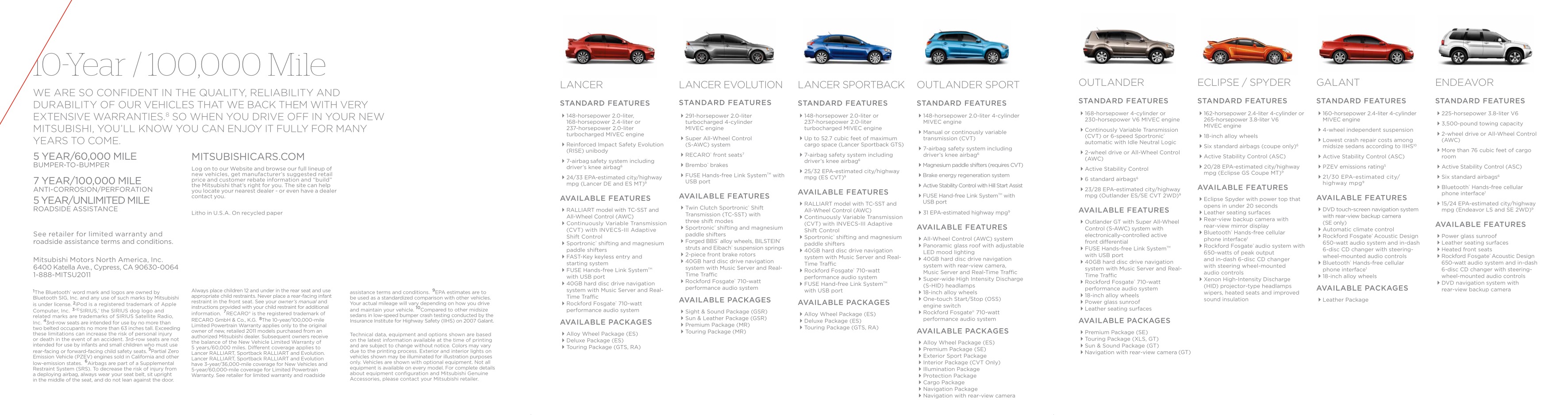 2011 Mitsubishi Full Line Brochure Page 6